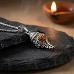 Silver Plated 5 Mukhi Rudraksh Shankh Mala thumbnail 3